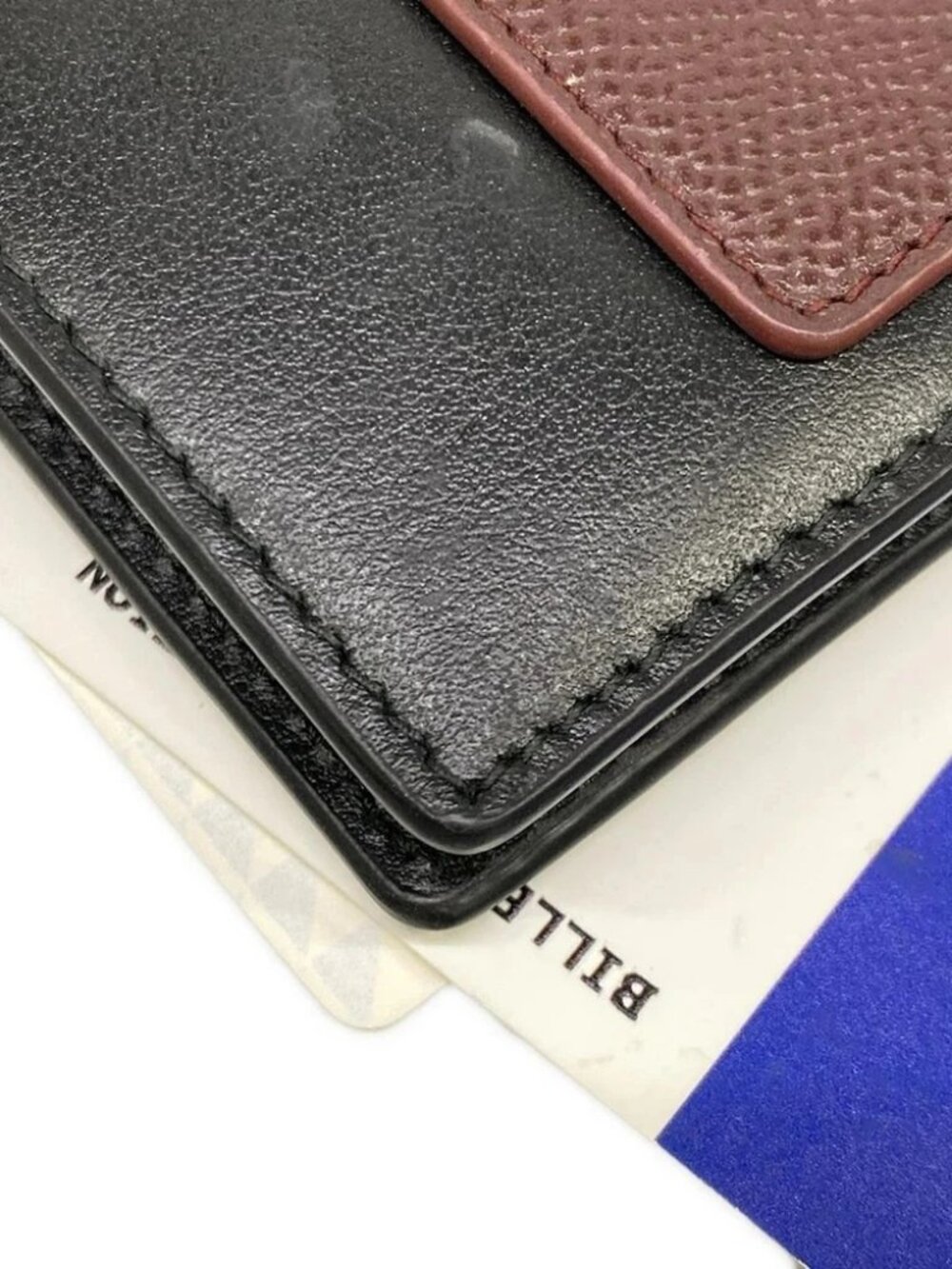 BALENCIAGA Passport long wallet 787777 Black Bordeaux Multi Leather Cellulose - - Picture 6 of 9